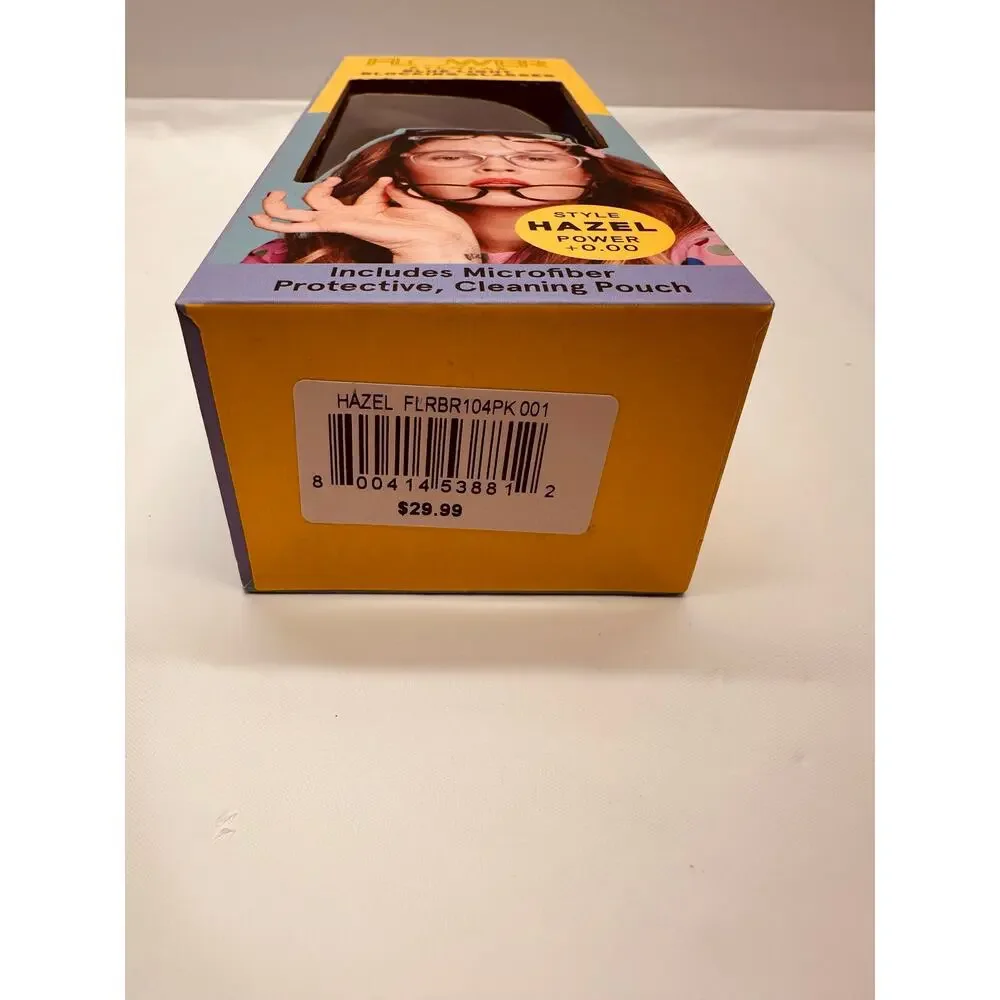 Flower Eyewear Hazel Style Blue Light Blocking Glasses Power 0 New in Box